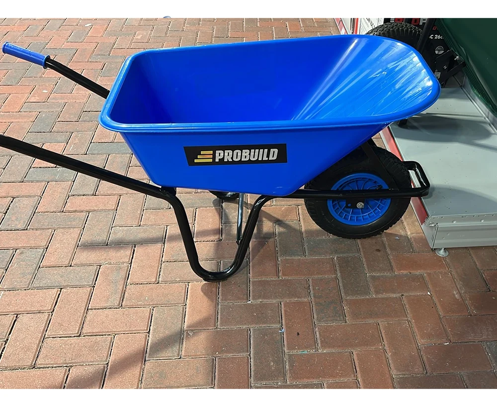 100LTR Blue PVC Garden Wheelbarrow Assembled