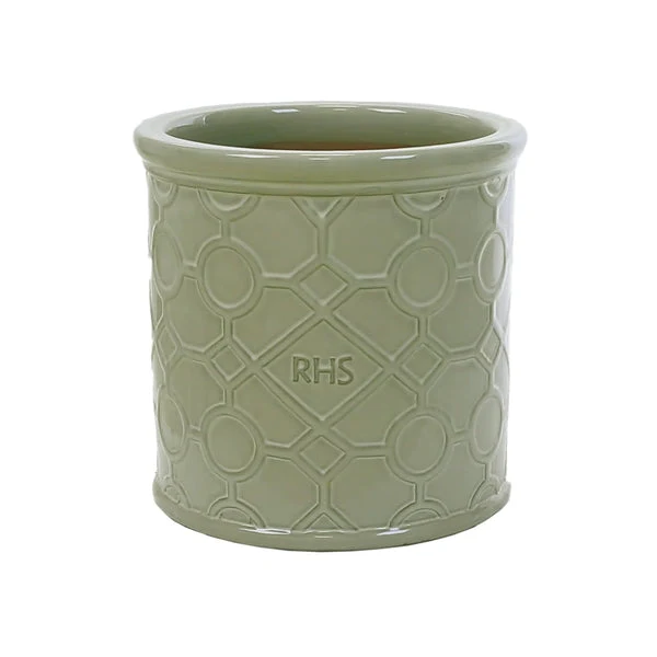 18cm RHS Lattice Mint Green Cylinder