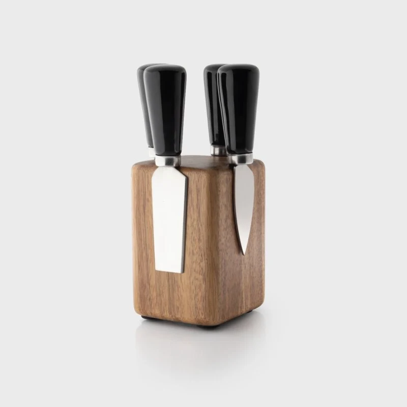 4 Piece Ceramic Cheese Set - Black & Magnetic Black - Image 2