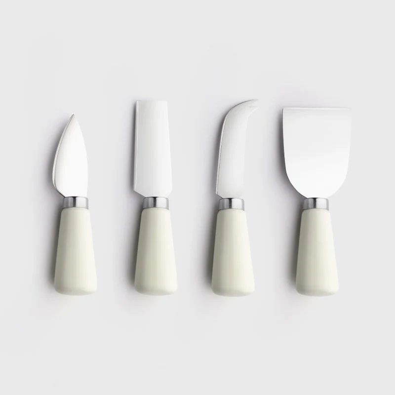 4 Piece Ceramic Cheese Set - Cream & Magnetic Black - Image 2