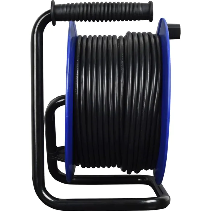 4 Socket 50M 13 Amp Heavy Duty Open Reel Blue - Image 3