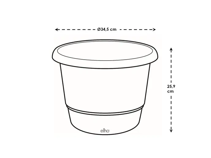 Amiga Round Pot 35cm Theatre Red | Plastic Flower Pots - Image 7