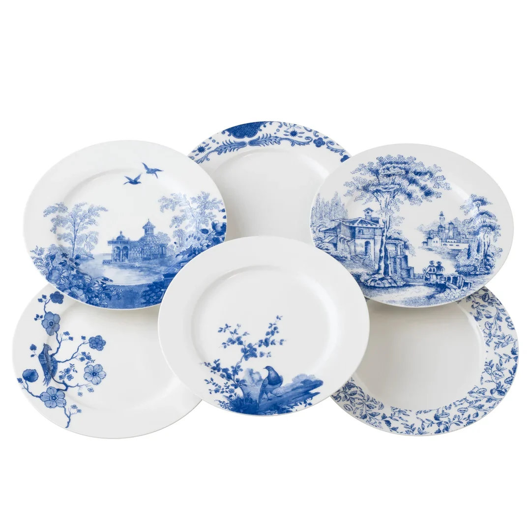 Archive Blue Aynsley Teaplates - Set of 6 - Image 2