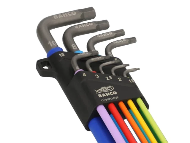 Bahco C1997LM/9P Metric Long Ball End Coloured Hex L-Key Set, 9 Piece - Image 3