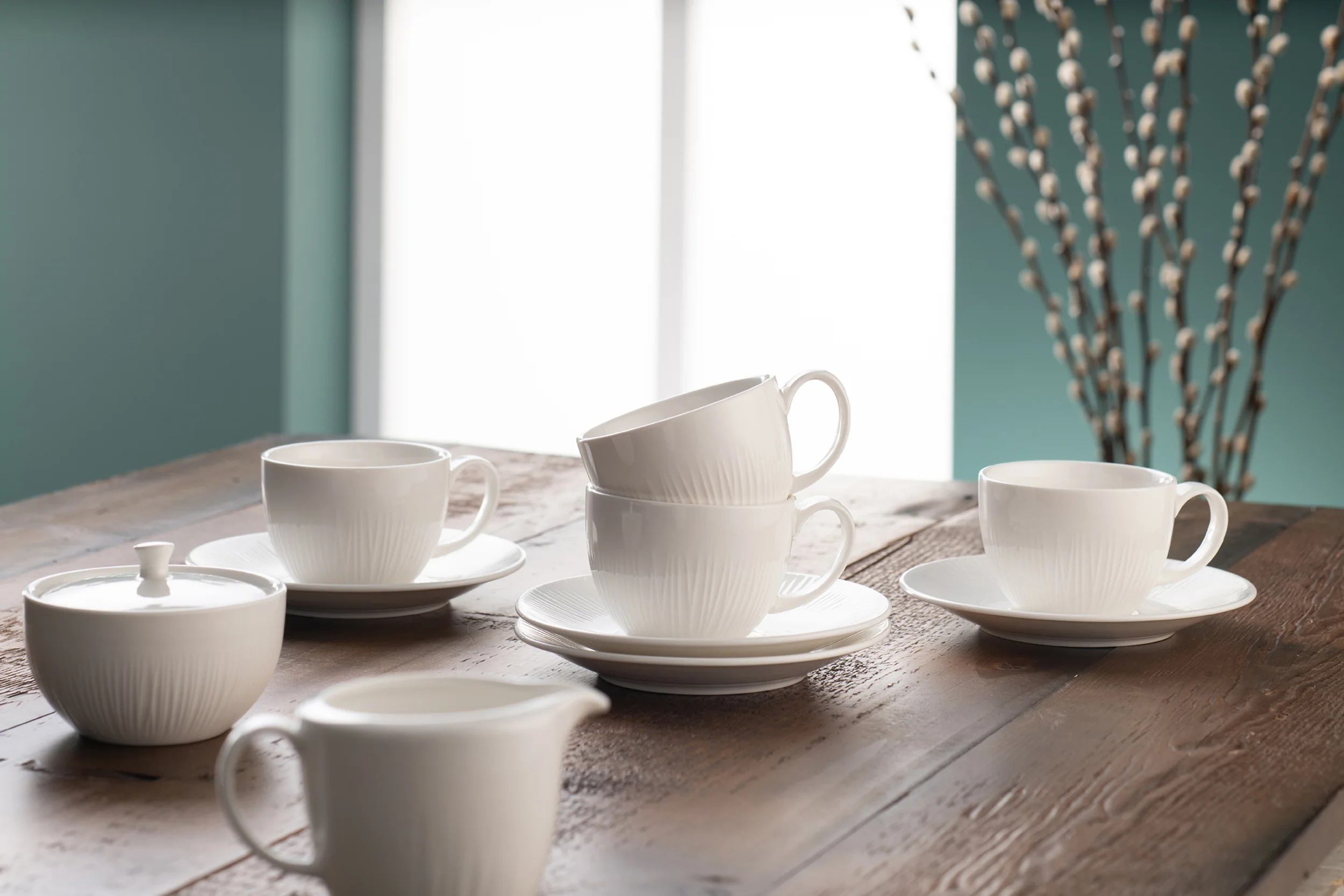 Belleek Living Erne Teacup & Saucer Set of 4 - Image 3