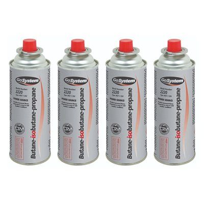 Butane Gas Cartridge Canisters (Pack of 4) Suitable for Portable Stove