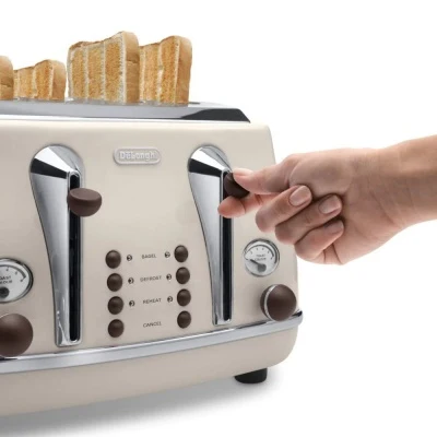Delonghi CTOV4003.BG Vintage Icona 4 Slice Toaster - Image 2