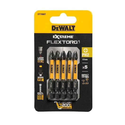 DeWalt Impact Torsion Bits PH2 x 57mm (Pack 5) - Image 2