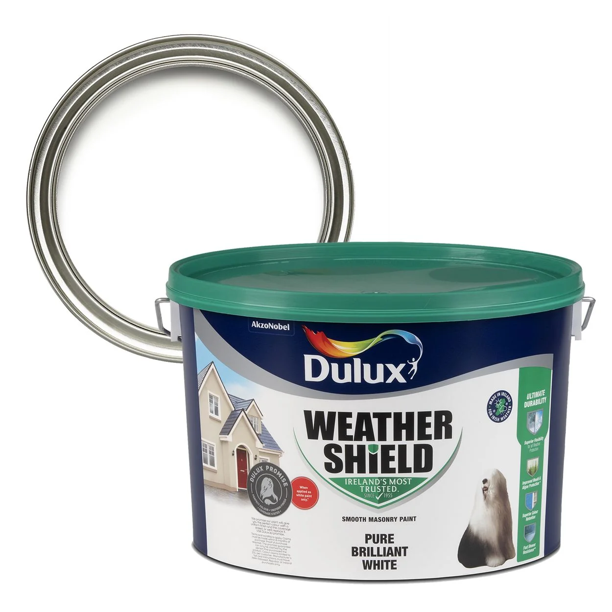 Dulux Weathershield Smooth Masonry Pure Brilliant White 10L - Image 2