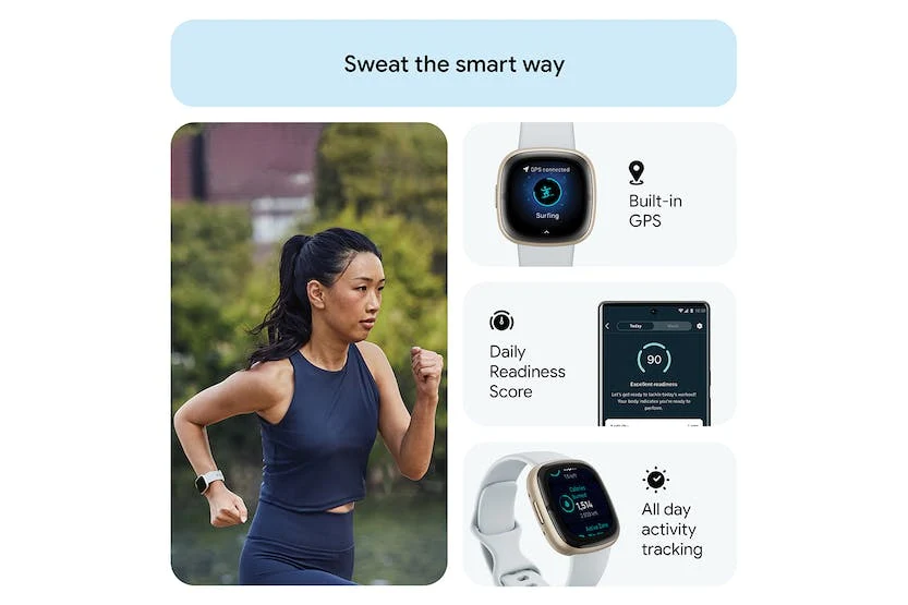 Fitbit Sense 2 Smartwatch | Blue Mist & Soft Gold - Image 7