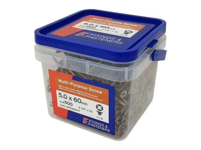 Forgefix Multi Purpose Screw ZP 5.0x60mm FT (500tub)