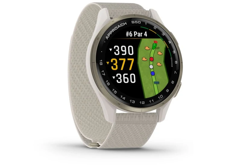 Garmin Approach S50 Golf Smartwatch 43mm Cream Gold Aluminum Case with Ivory Band