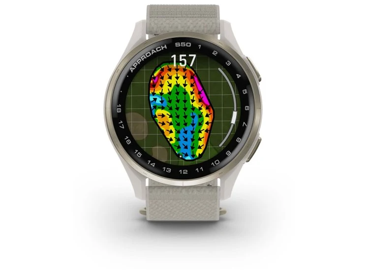 Garmin Approach S50 Golf Smartwatch 43mm Cream Gold Aluminum Case with Ivory Band - Image 3