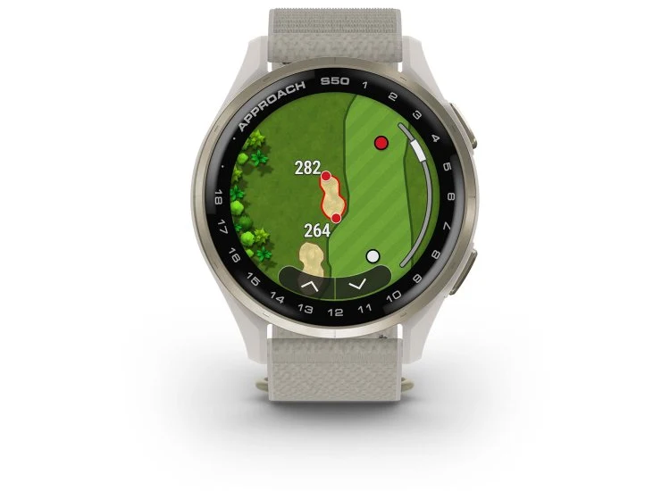 Garmin Approach S50 Golf Smartwatch 43mm Cream Gold Aluminum Case with Ivory Band - Image 4