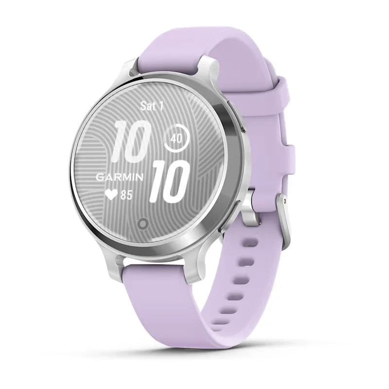 Garmin Lily 2 Active - Silver with Purple Jasmine Silicone Band| 010-02891-01