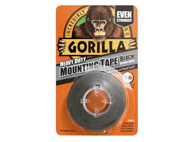 Gorilla Black Heavy Duty Mounting Tape 1.5m