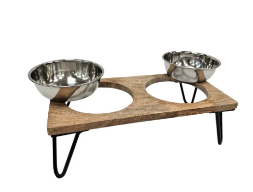 Hairpin Wooden Dog Bowl Set | 350ml - Image 5