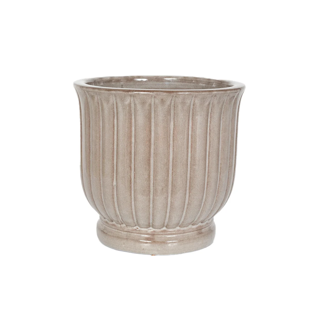Heligan Vase (Taupe/Maroon/Green) - Image 2