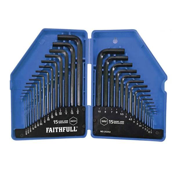 Hex Key mm/af Mixed 30 Piece Set