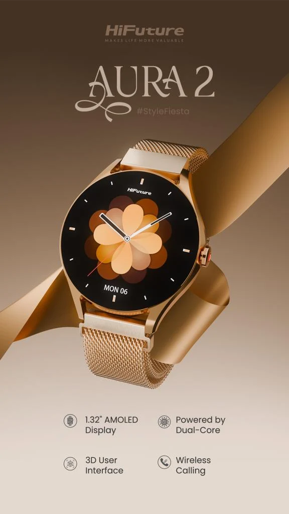 Hi-Future  AURA 2 Smart Watch 1.32'' Black - Image 5