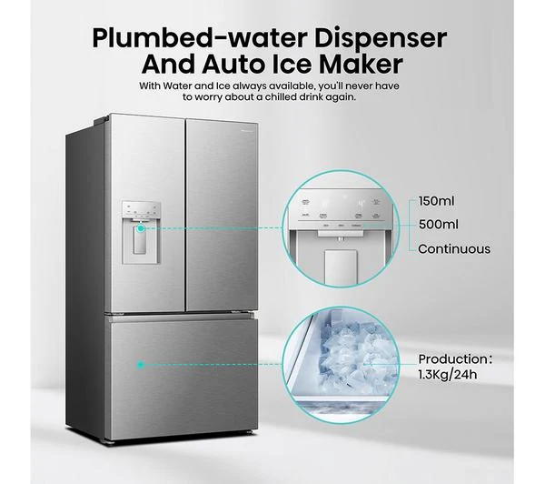HISENSE PureFlat RF815N4SESE Smart Fridge Freezer - Stainless Steel - Image 5