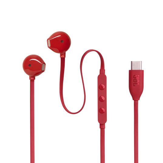 JBL Tune 305C USB-C Wired Earbuds High Resolution Red| JBLT305CRED - Image 5