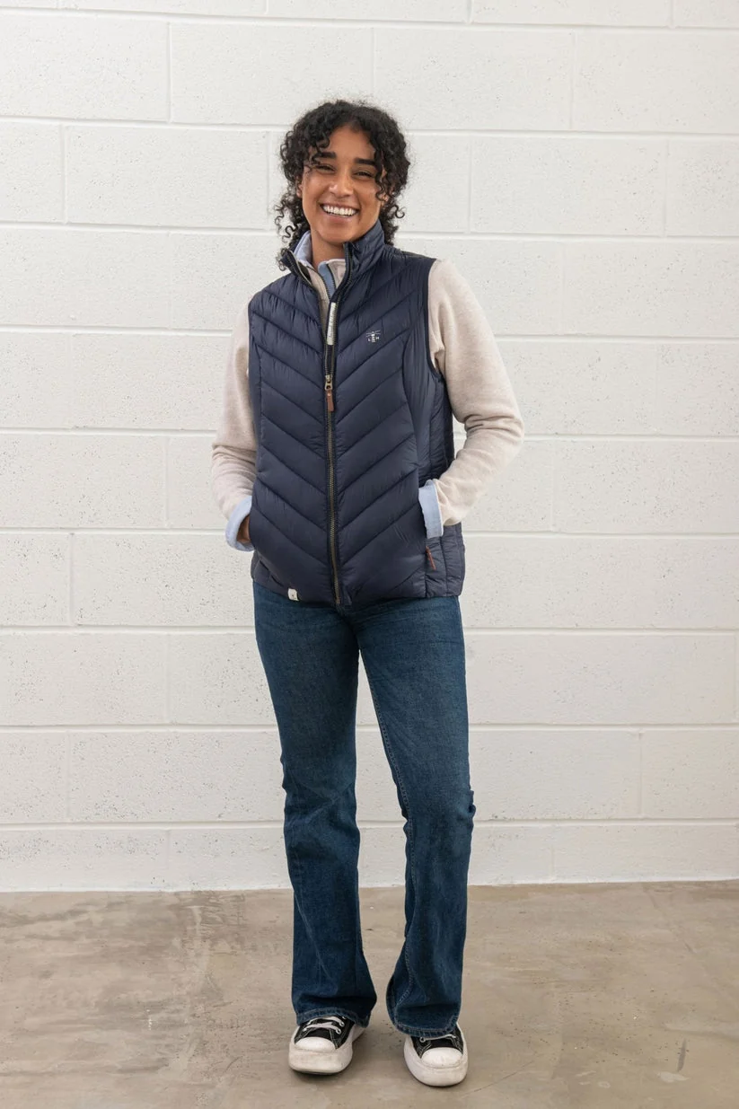 Laurel Ladies Gilet - 14 -Navy - Image 3