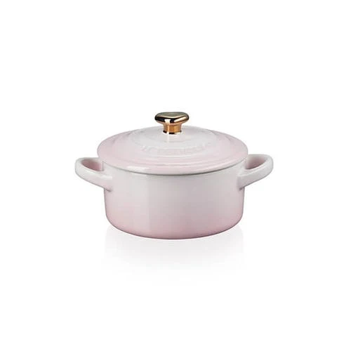 Le Creuset Petite Round Casserole with Heart Knob Shell Pink - Image 2