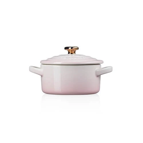 Le Creuset Petite Round Casserole with Heart Knob Shell Pink - Image 3