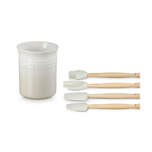 Le Creuset Utensil Jar With 4 X Craft Tools Meringue - Image 3
