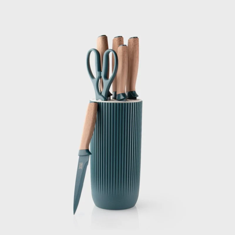 Madison Knife Block Set 6 PIece - Fjord Blue