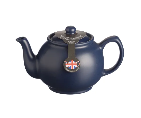 Matt Navy Blue 6 Cup Teapot - Image 2