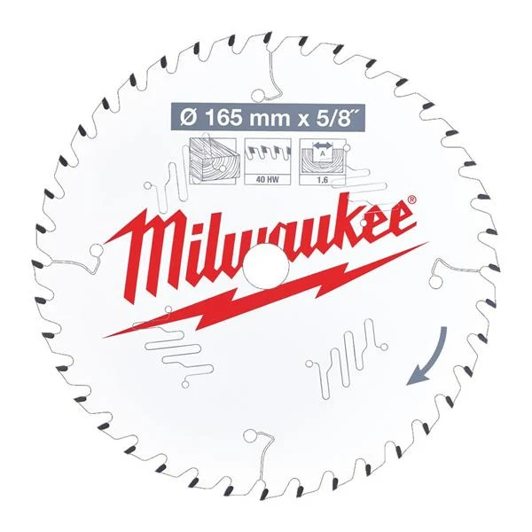 Milwaukee Circular Saw Blade P W 165x15.87x1.6x40ATB - 1 pc