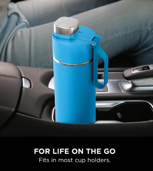 Ninja Thirsti 530ml Travel Bottle in Tropical Blue - Image 4