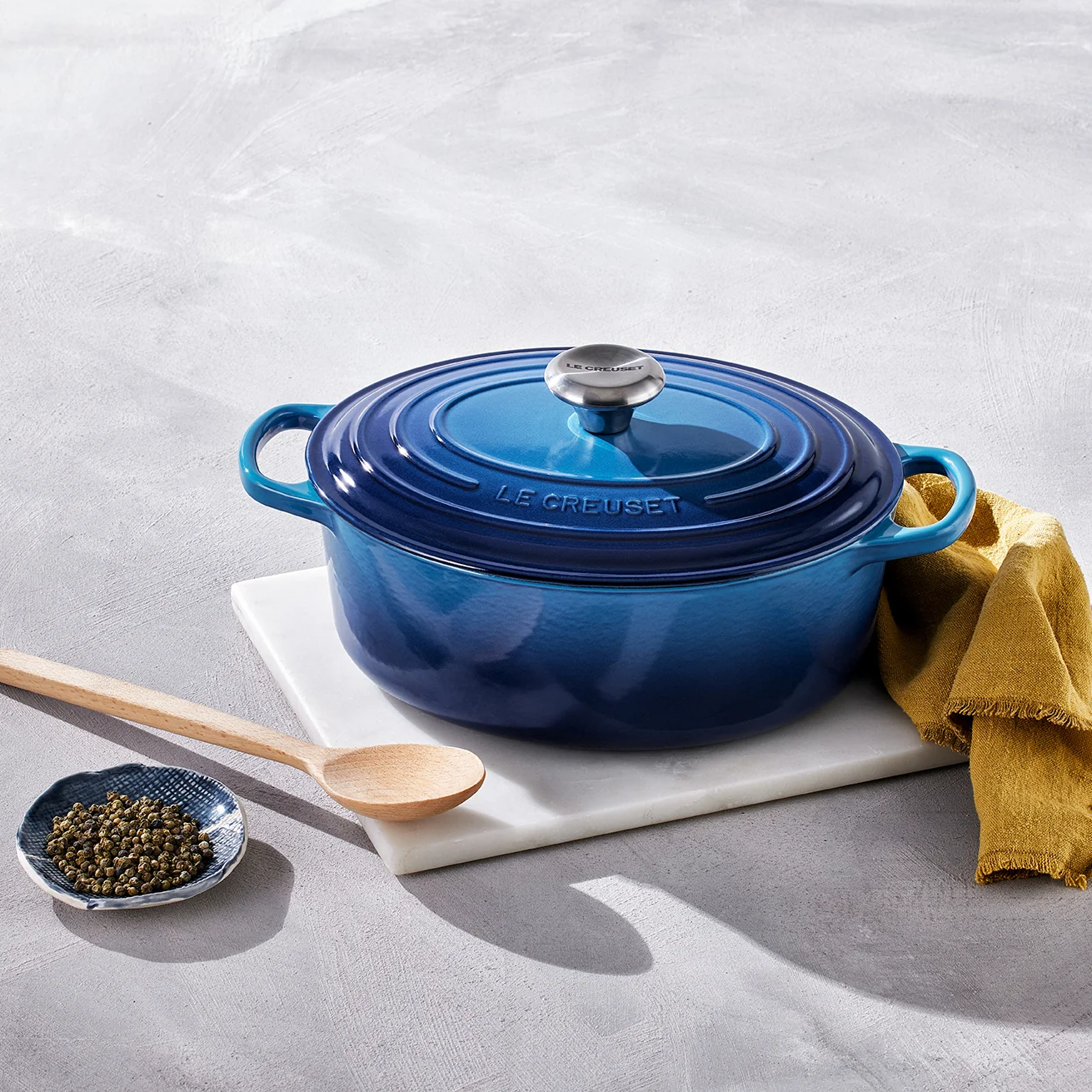 Le Creuset Oval Casserole 27cm 4.1l Azure Blue - Image 7