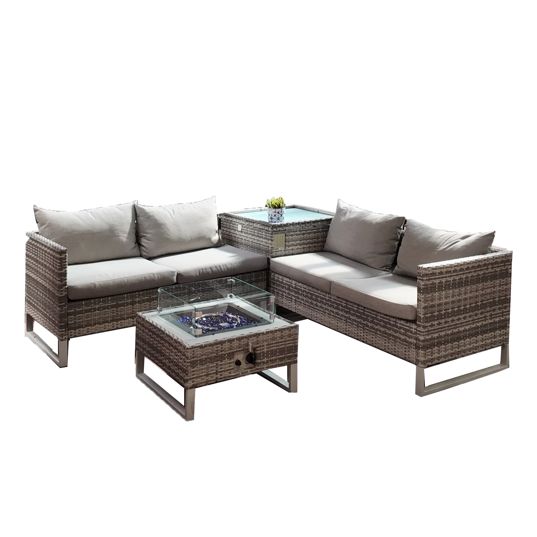 Palermo Corner Sofa Set with Storage and Fire Pit | 18491