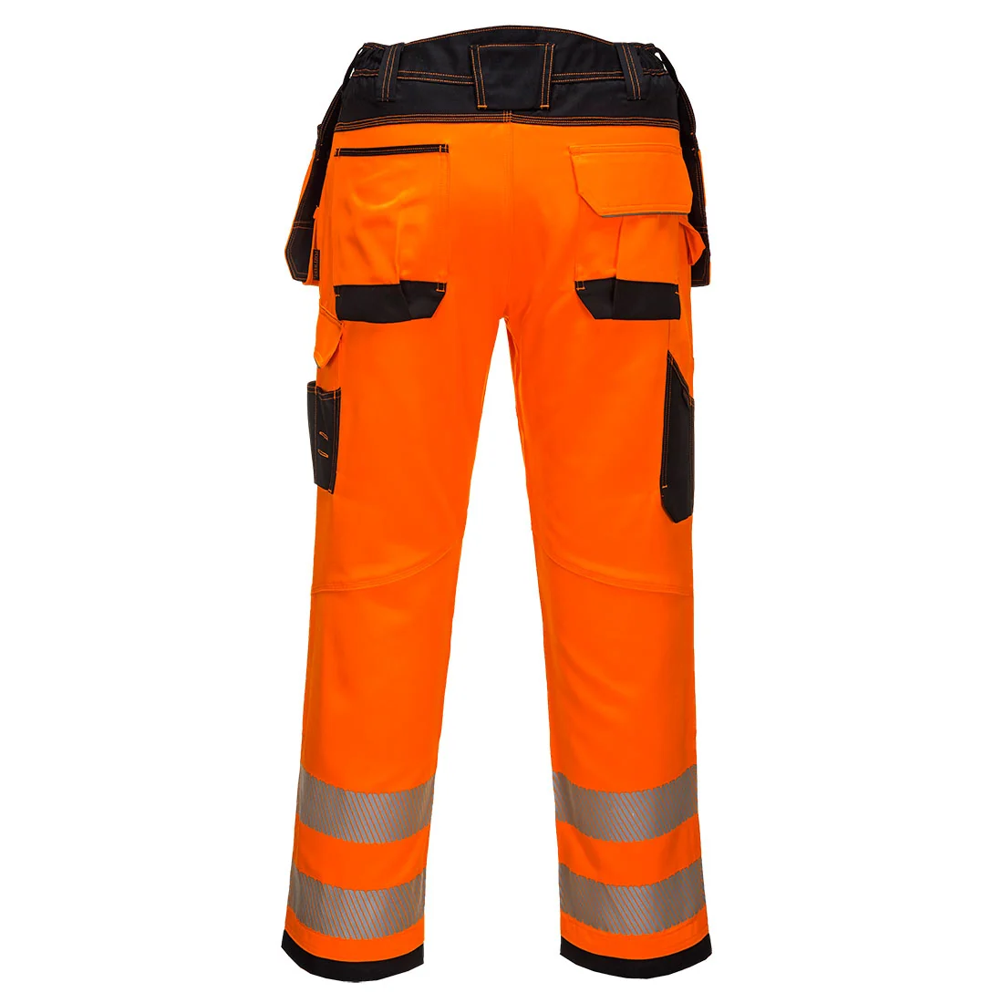 Portwest PW3 Hi-VIS Holster Trousers Orange Black - Image 2