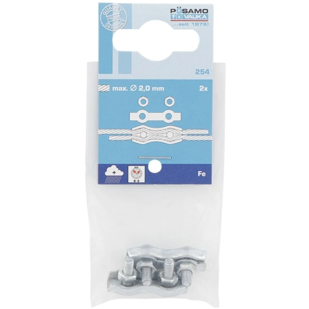 Posamo Duplex Wire Rope Clip 3mm ZP (2pack)