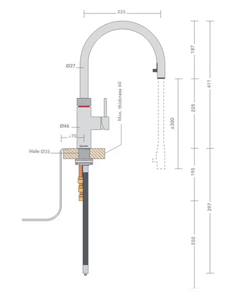 Quooker Flex 3-in-1 Boiling Water Tap-Chrome | 3XCHR - Image 3