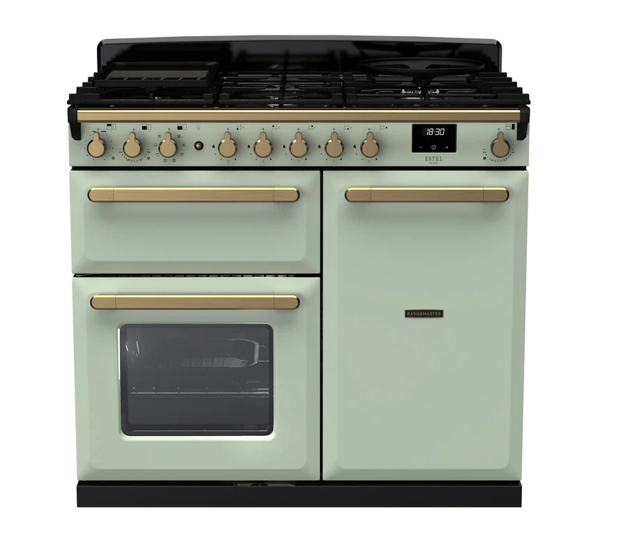 Rangemaster Dual Fuel Estel Deluxe 100cm Antique Brass Trim - Image 7