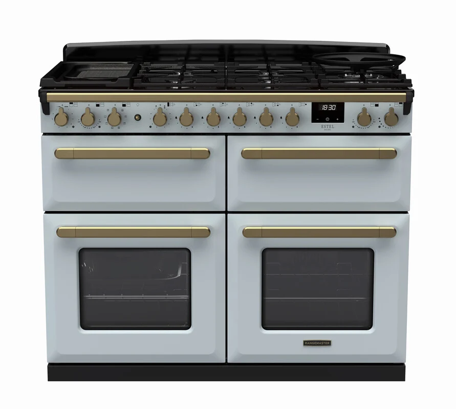 Rangemaster Dual Fuel Estel Deluxe 110cm Slow Cook Oven Antique Brass Trim - Image 5
