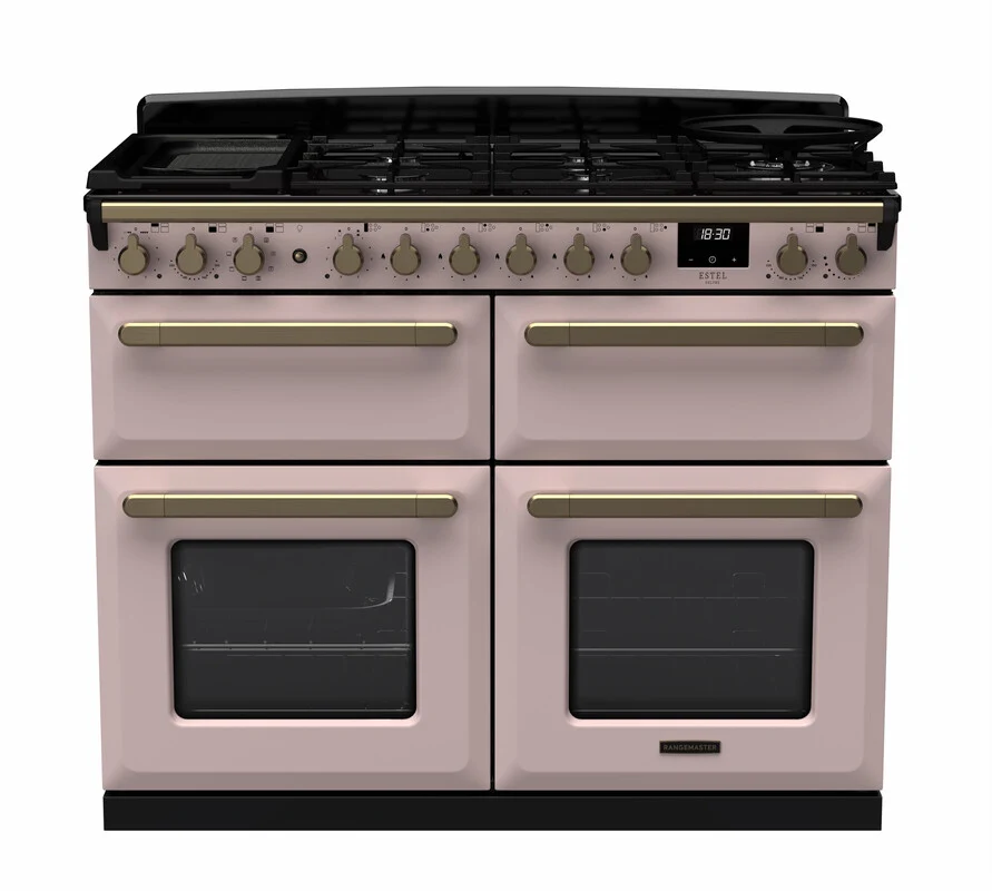 Rangemaster Dual Fuel Estel Deluxe 110cm Slow Cook Oven Antique Brass Trim - Image 6