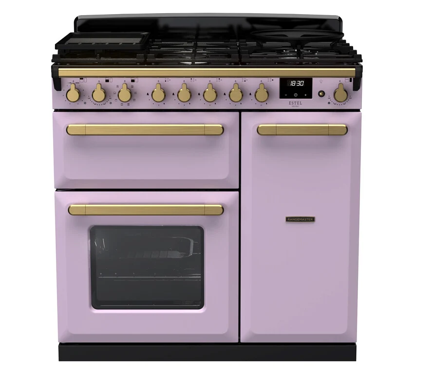 Rangemaster Dual Fuel Estel Deluxe 90cm Antique Brass Trim - Image 8