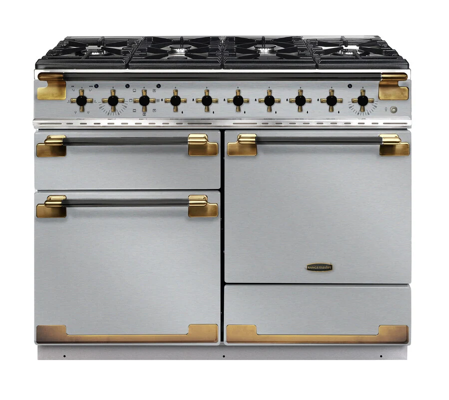 Rangemaster Elise 110cm Dual Fuel Black Edition Antique Brass Trim - Image 6