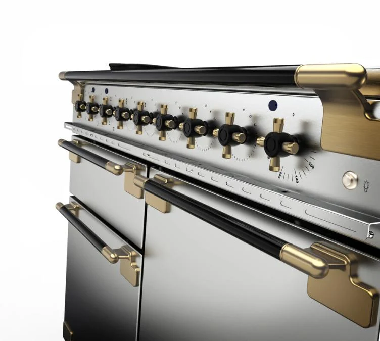 Rangemaster Elise 110cm Dual Fuel Black Edition Antique Brass Trim - Image 8