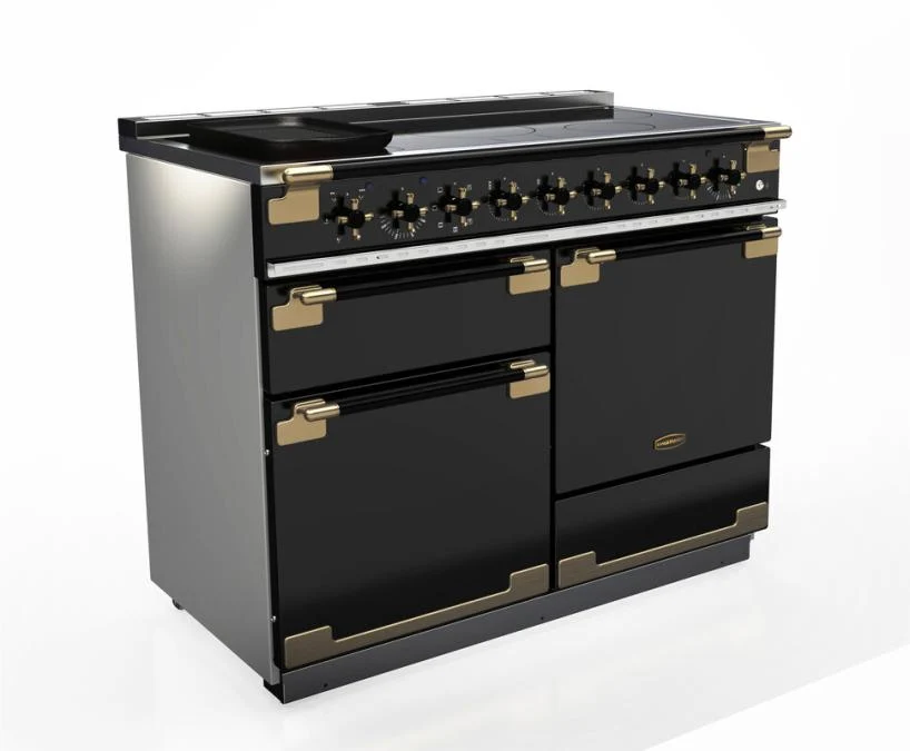 Rangemaster Elise 110cm Induction Black Edition Antique Brass Trim - Image 3