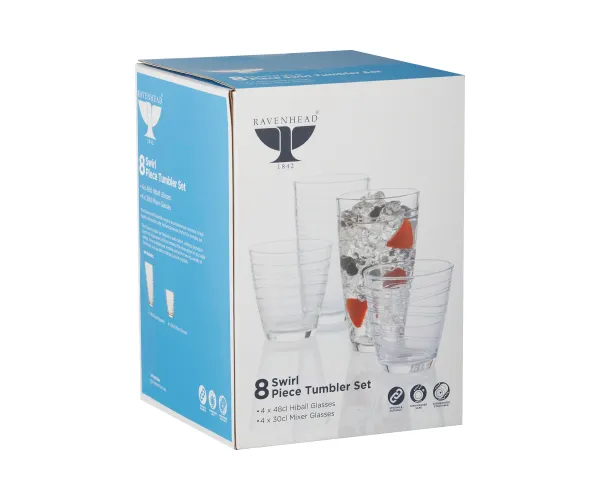 Ravenhead Essentials Swirl Tumbler Set 8 Piece - Image 2