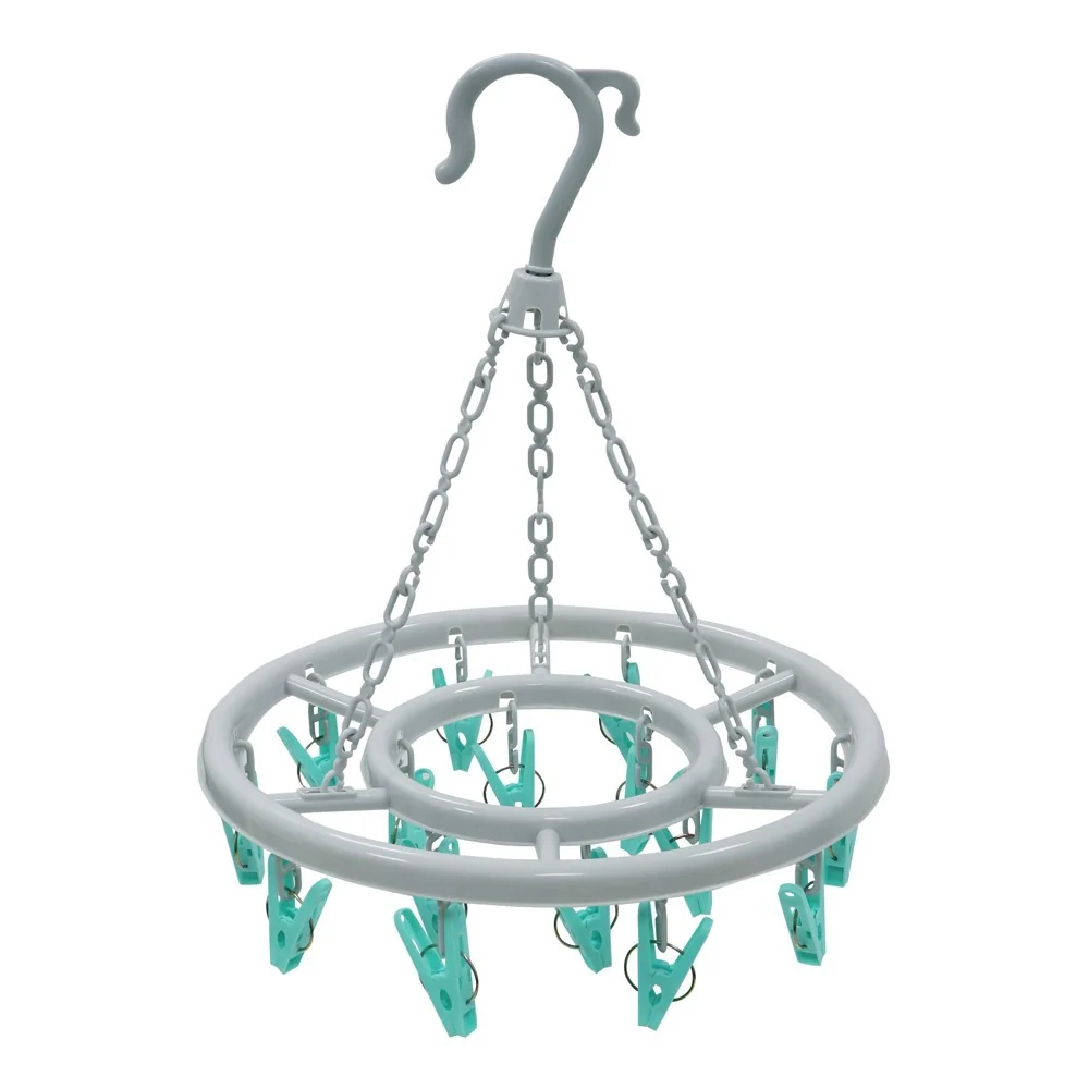 Round Sock Dryer Grey & Aqua