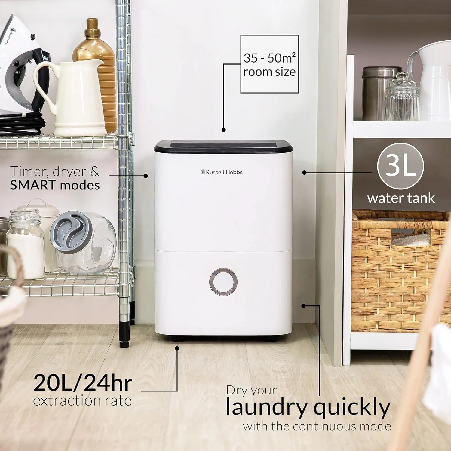 Russell Hobbs 20L Dehumidifier - Image 3