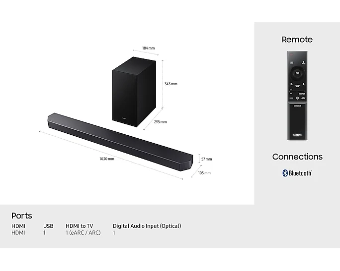Samsung Q600F 3.1.2ch Q-Series Soundbar with Subwoofer, Dolby Atmos (2025) - Image 7